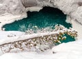 The frozen Sunwapta Falls at the Icefields Parkway, Jasper National Park, Alberta, Canada Royalty Free Stock Photo