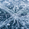 Frozen surface with intricate ice patterns and numerous air bubbles encased within. The ice forms a Royalty Free Stock Photo