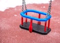 Frozen swing with icicles Royalty Free Stock Photo