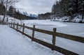 Frozen swiss lake Chapfensee