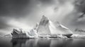 frozen tabular icebergs landscape