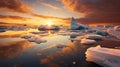 frozen tabular icebergs landscape