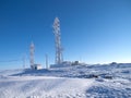 Frozen telecommunications antenna Royalty Free Stock Photo