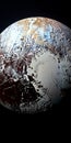 Frozen Texture: A Realistic Rendering Of A Small Planet With Liquid Metal Dripping Paint