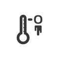 Frozen thermometer. Isolated icon. Weather vector illustration