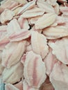 Frozen tilapia fillet close-up. Fish Royalty Free Stock Photo