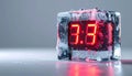 Frozen Time - Digital Display in Ice Cube Royalty Free Stock Photo