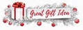 Banner Red Christmas Baubles Gift Frozen Twigs Gift Idea