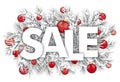 Frozen Twigs Snow Red Baubles Sale