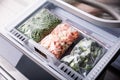 Frozen Vegetables In The Fridge Royalty Free Stock Photo