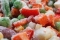 Frozen vegetables. Mexican mix. Macro. 2 Royalty Free Stock Photo