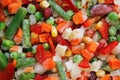 Frozen vegetables. Mexican mix. Macro. 10 Royalty Free Stock Photo