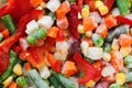 Frozen vegetables. Mexican mix. Macro. 8 Royalty Free Stock Photo