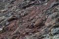 Frozen volcanic colrful red lava closeup texture Royalty Free Stock Photo
