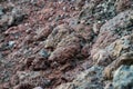 Frozen volcanic colrful red lava closeup texture Royalty Free Stock Photo