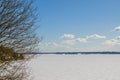 Frozen Volga river Royalty Free Stock Photo