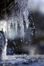 Frozen water fountain macro