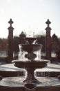 Frozen water fountain macro