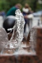 Frozen water fountain wet close refreshing jet splashing