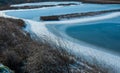 Frozen water, patterns of snow in small lakes. Tiligul estuary, Ukraine Royalty Free Stock Photo