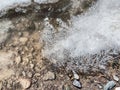 Frozen water at the Seismiles Route in Catamarca, Argentina