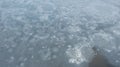 Frozen water surface on the river. Royalty Free Stock Photo