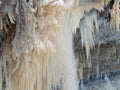 Frozen water on trees on Valaste waterfall Estonia Royalty Free Stock Photo
