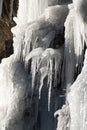 frozen waterfal with beautiful icycles Royalty Free Stock Photo