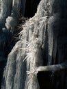 frozen waterfal with beautiful icycles Royalty Free Stock Photo