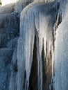 frozen waterfal with beautiful icycles Royalty Free Stock Photo