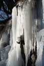 frozen waterfal with beautiful icycles