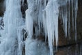 frozen waterfal with beautiful icycles Royalty Free Stock Photo