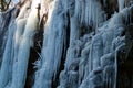 frozen waterfal with beautiful icycles Royalty Free Stock Photo