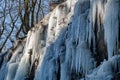 frozen waterfal with beautiful icycles Royalty Free Stock Photo