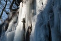 frozen waterfal with beautiful icycles Royalty Free Stock Photo