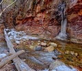 Frozen waterfall at West Fork Creek in Sedona AZ Royalty Free Stock Photo