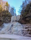 frozen waterfall the cascades Pembroke Virginia in Winter. Royalty Free Stock Photo