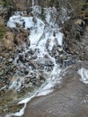 Frozen waterfall in Ergaki