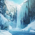 Frozen Waterfall Gorge Royalty Free Stock Photo