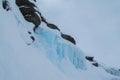 Frozen waterfall ice, icefall Royalty Free Stock Photo