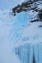 Frozen waterfall ice, icefall Royalty Free Stock Photo