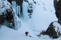 Frozen waterfall ice, icefall Royalty Free Stock Photo