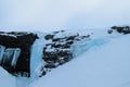 Frozen waterfall ice, icefall Royalty Free Stock Photo
