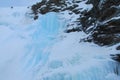 Frozen waterfall ice, icefall Royalty Free Stock Photo