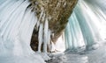 Frozen waterfall. Icefall Siklava skala, Slovakia