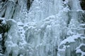 Frozen waterfall with icicles Royalty Free Stock Photo
