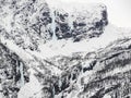 Frozen waterfall and icicles, beautiful landscape in Norway Royalty Free Stock Photo