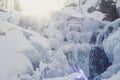 Frozen waterfall landscape photo Royalty Free Stock Photo