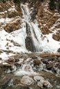 Frozen waterfall in Leventina valley Royalty Free Stock Photo