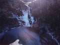FROZEN WATERFALL IN THE MONTANIA Royalty Free Stock Photo